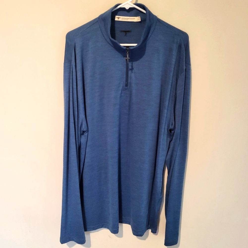 Untouched World New Zealand 100% Merino Wool Pua Zip Shirt Pullover Size XXL